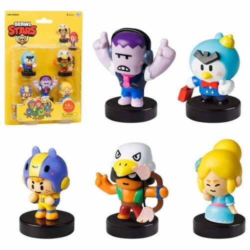 Brawl Stars Character Stamps 5pk Frank Bo Mr. P Piper Bea Epic Game Figures PMI International Perspective: front