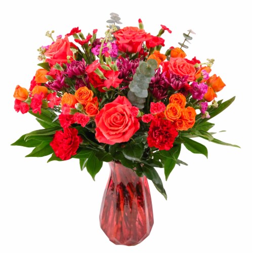 Valentine's Day Key to My Heart Arrangement with Vase Perspective: front