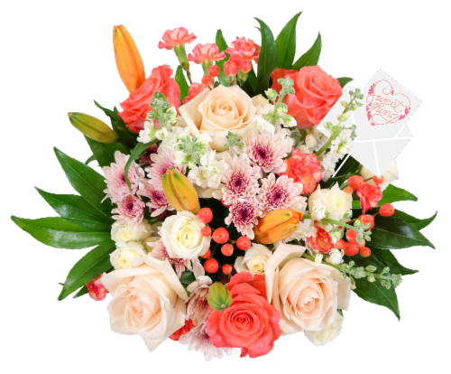 Valentine's Day Sweet Whispers Fresh Flowers Bouquet Perspective: front