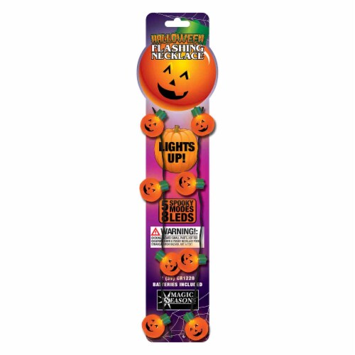 Pumpkin Halloween Flashing Necklace Costume Accessory Perspective: front