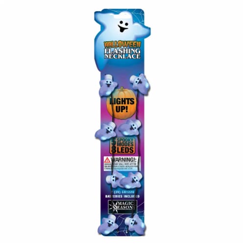 Ghost Halloween Flashing Necklace Costume Accessory Perspective: front