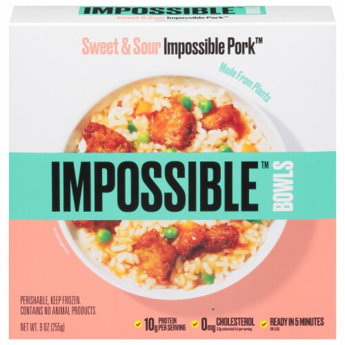 Impossible™ Bowls Sweet & Sour Impossible Pork™ Plant-Based Frozen Meal Perspective: front