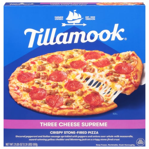 Tillamook® Crispy Stone Fired Three Cheese Supreme Frozen Pizza