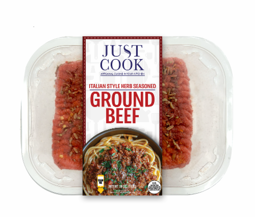Just Cook Italian Seasoned Ground Beef Perspective: front