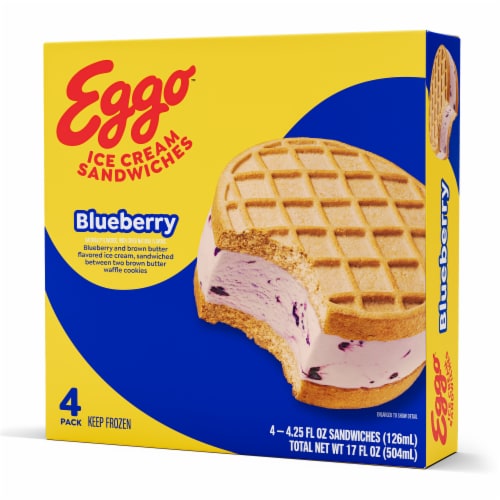 Eggo™ Blueberry Ice Cream Sandwiches Perspective: front