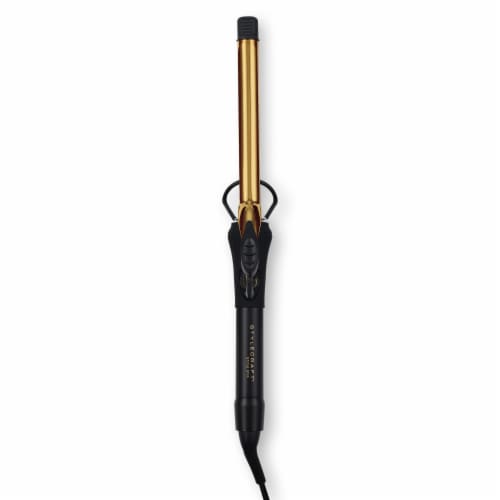 StyleCraft 24K Gold Hair Style Stix Long Spring Curling Iron Black