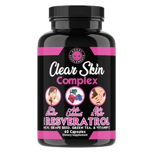 Clear Skin Complex with Resveratrol Rejuvenates Skin Promotes Digestion, Antioxidant Perspective: front