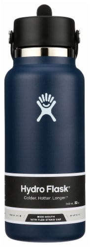 Hydro Flask® Wide Mouth With Flex Straw Indigo 32 oz Perspective: front
