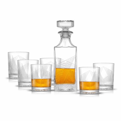 Gatsby Art Deco 7-Piece Whiskey Decanter & Glasses Set, 27 oz - Smith’s ...