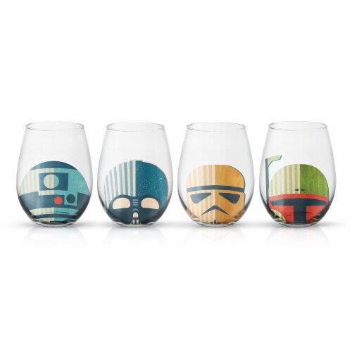 JoyJolt Star Wars Deco Tall Drinking Glass - 13.5 oz - Set of 4