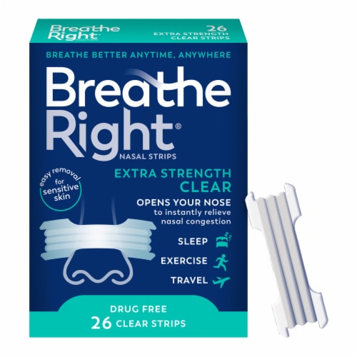 Breathe Right® Extra Strength Drug Free Sensitive Skin Nasal Strips Perspective: front