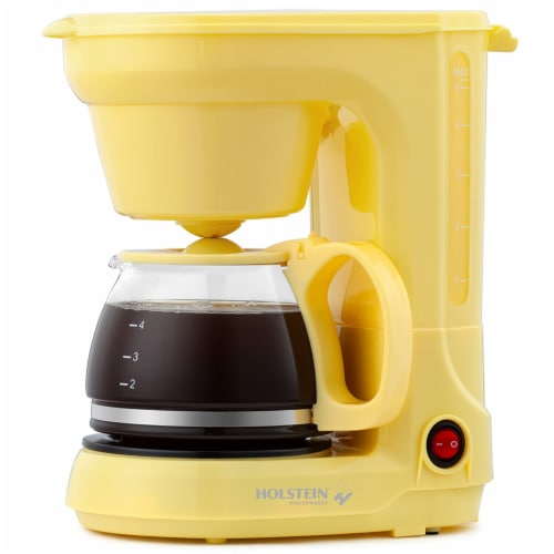 5 Cup Coffee Maker Yellow Perspective: front