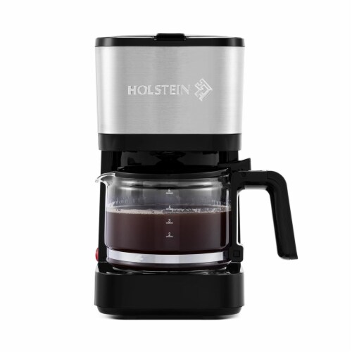 Holstein Housewares 5 Cup Coffee Maker, Stainless Steel/Black, 1