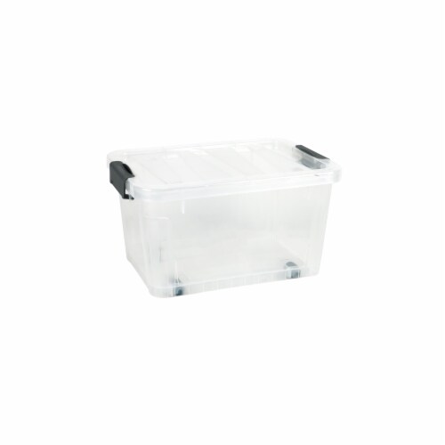 Plastic Storage Box with Locking Lid Perspective: front