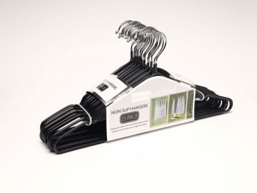 Simpli Furnished® Black Non-Slip Hangers 25 Pack Perspective: front
