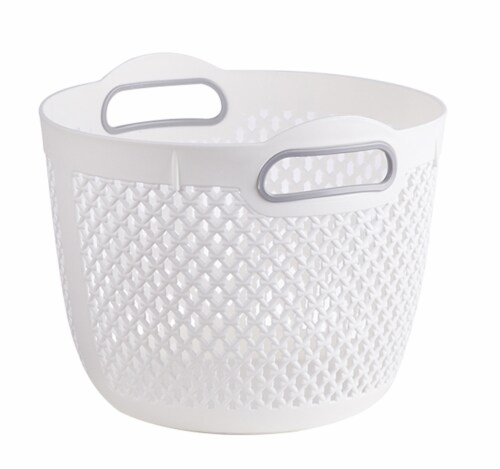 Simpli Home Plastic Baskets - White Perspective: front