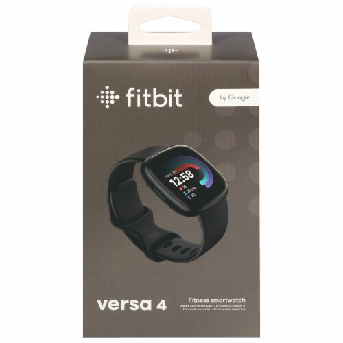 Fitbit Versa 4 Activity Tracker - Black Graphite Perspective: front