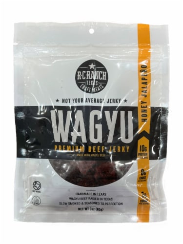 R-C Ranch Honey Jalapeno Premium Beef Jerky Perspective: front