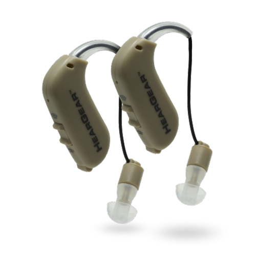 Lucid Hearing Heargear Rechargeable Hearing Amplifier Pair Perspective: front