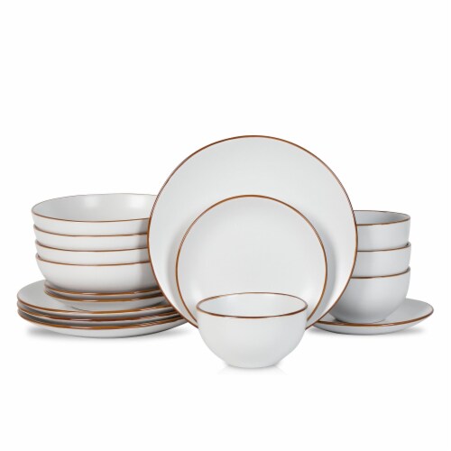 Stone Lain Tom 32-piece Stoneware Dinnerware Set, Service For 8, Black