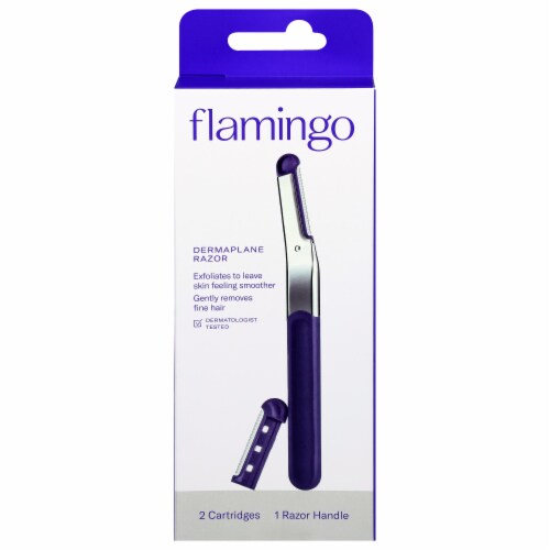 Flamingo Women's Dermaplane Razor Handle with Cartridges Perspective: front