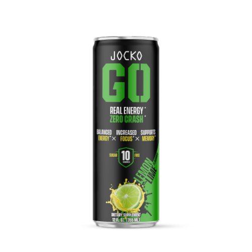 Jocko Fuel GO Lemon Lime Energy Drink Can Perspective: front