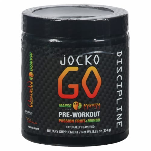Jocko Fuel Go Mango Pre-Workout Perspective: front