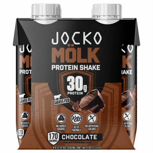 Jocko Fuel Molk Chocolate Protein Shakes Perspective: front