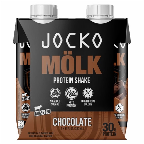 Jocko Fuel Molk Chocolate Protein Shakes Perspective: front