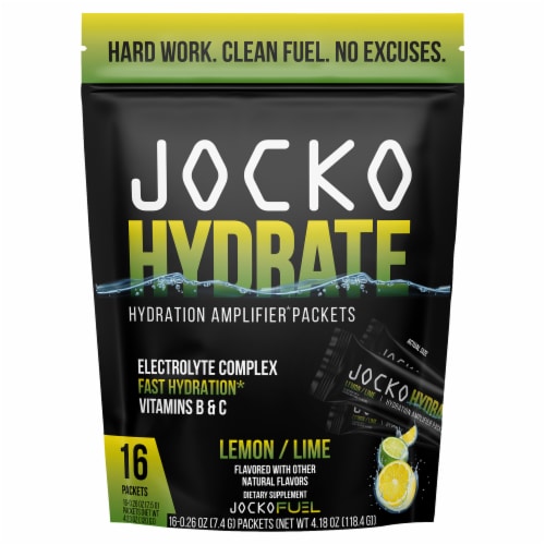 Jocko Hydration Lemon Lime Electrolyte Packets Perspective: front