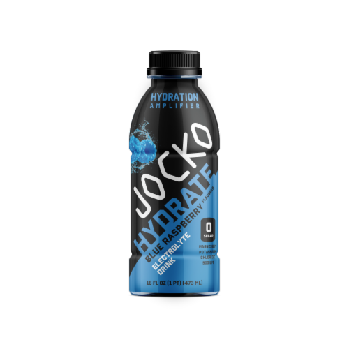 Jocko Fuel Hydrate Blue Raspberry Electolyte Drink Perspective: front