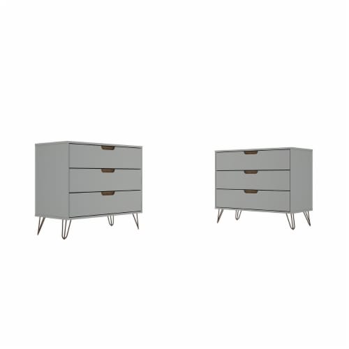 Manhattan Comfort Rockefeller 3 Drawer Dresser Set Of 2 Off White And Nature 35.24 Lx28.86 35.24 lx28.86 hx17.52 d. Foods Co