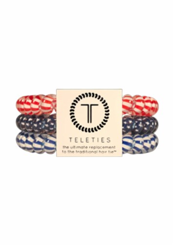 Teleties Red White & Blue Small Hair Ties Perspective: front