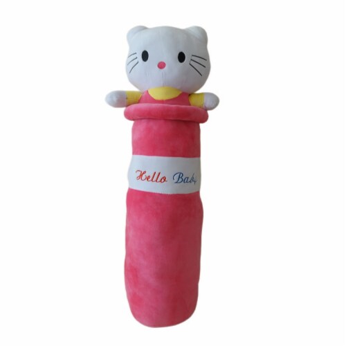 Kitty Cat Plush Pillow | Velvet Bolster Plush Pillow | Kitty Cat Stuffed Animal | 35 Inches Perspective: front