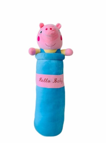 Velvet Bolster Plush Pillow | Pigg Stuffed Animal | 35 Inches Perspective: front