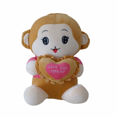Velvet Bolster Novelty Plush | Monkey Stuffed Animal | 20 Inches Perspective: front