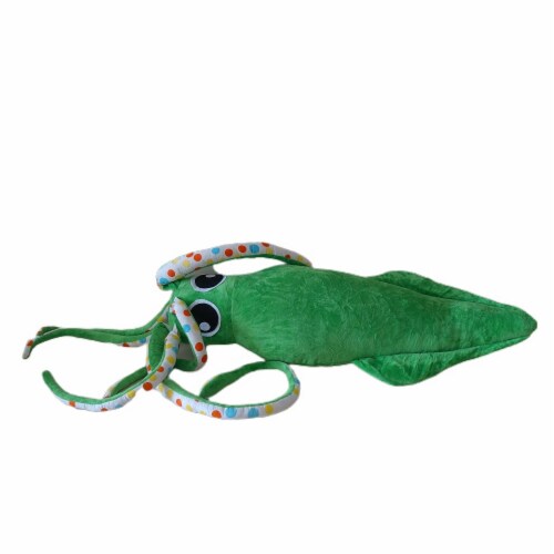 Octopus Plush | Velvet Bolster Stuffed Octopus Pillow | Stuffed Animal | 28 Inches Green Perspective: front
