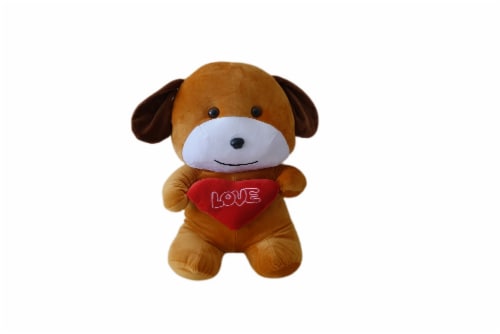 Puppy Plush Toy | Love Heart Stuffed Animal | 16 Inches Perspective: front