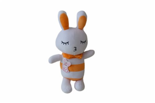 Rabbit Plush Toy, Stuffed Rabbit Plushie, Stuffed Animal, 14 Inches Orange Perspective: front