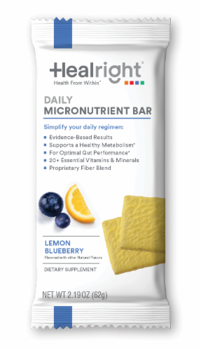 Healright Lemon Blueberry Micronutrient Bar Perspective: front