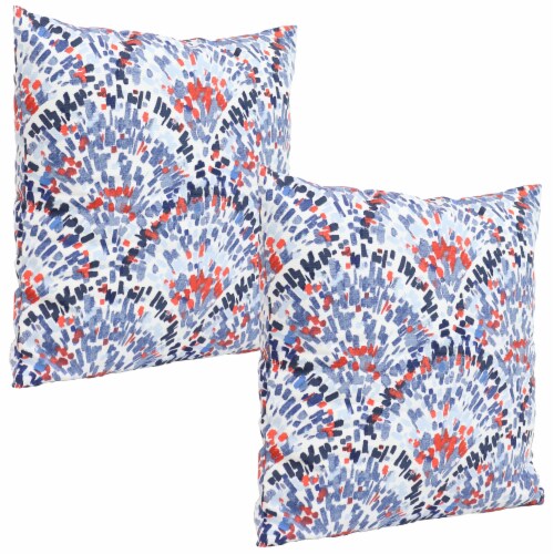 Sunnydaze Outdoor Square Decorative Throw Pillow Red Blue Set of 2 3 Harris Teeter
