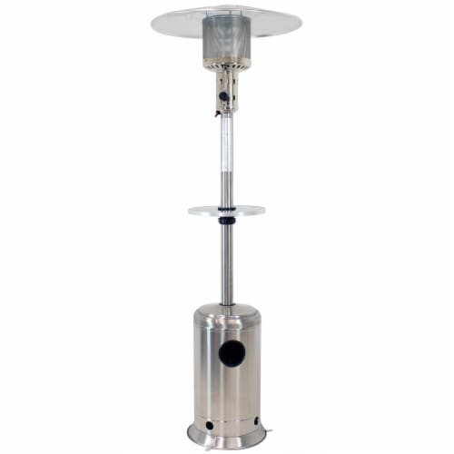 Patio Heater Propane 47,000 BTU Outdoor Heater with Table and Cover Steel Perspective: front