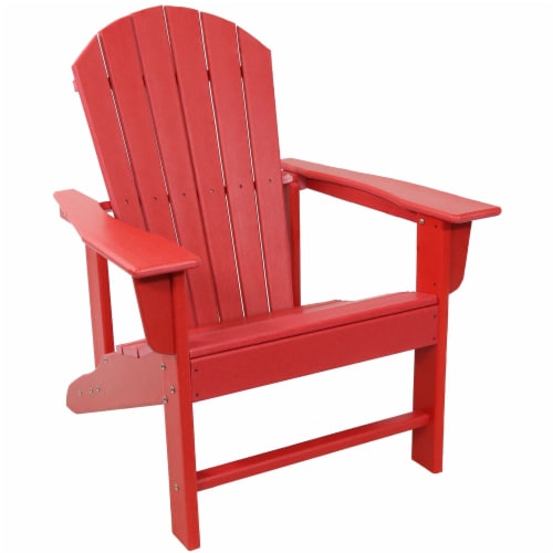 Sunnydaze Upright HDPE Raised Outdoor Adirondack Chair Red 1