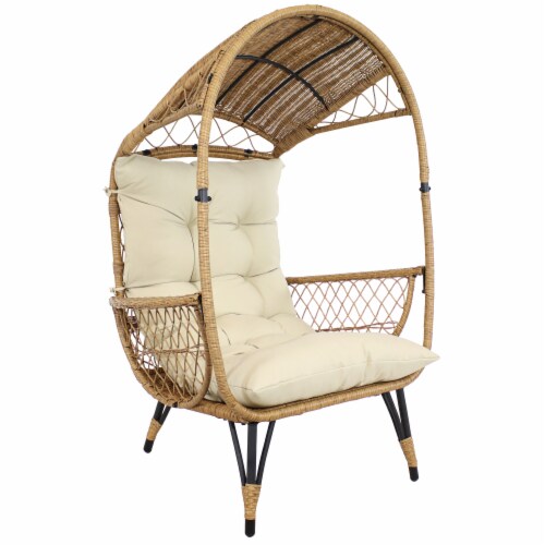 Outdoor wicker basket chair deals