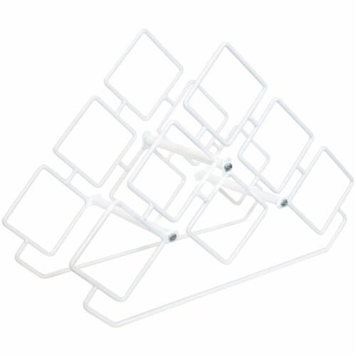 Sunnydaze 6-Bottle Steel Wire Triangular Tabletop Wine Rack - White Perspective: front