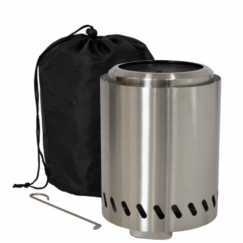 Sunnydaze Tabletop Smokeless Fire Pit with Triple Burn Design - Silver Perspective: front