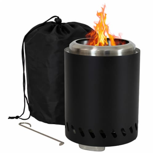 Sunnydaze Tabletop Smokeless Fire Pit with Triple Burn Design - Black Perspective: front