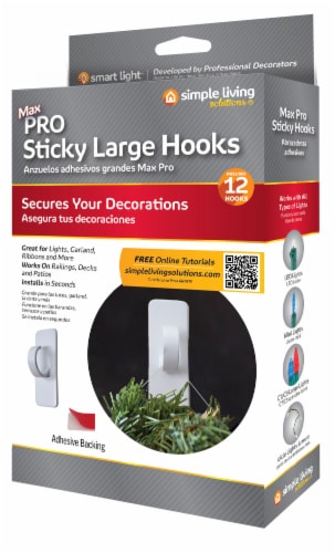 12ct Large Hook Sticky Clip Perspective: front