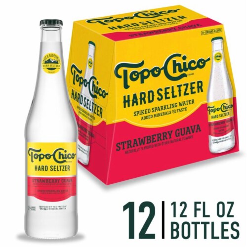 Topo Chico Strawberry Guava Gluten Free Hard Seltzer Perspective: front