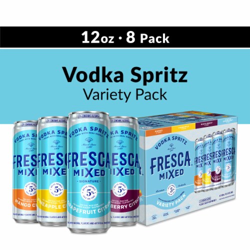 Fresca Mixed Citrus Vodka Spritz Canned Cocktail 8 Cans Variety Pack Perspective: front